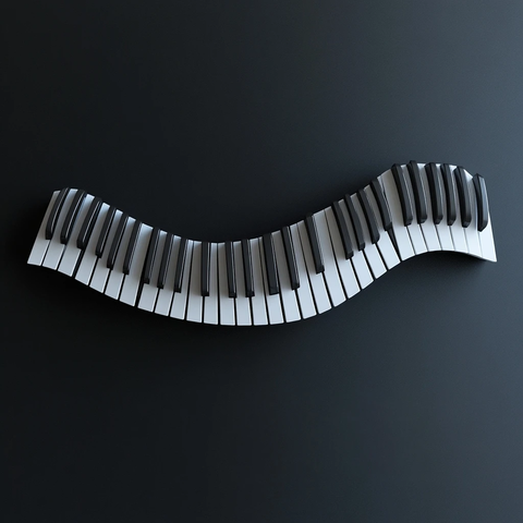 波浪形钢琴键排列