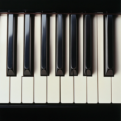 钢琴键盘顶部视角