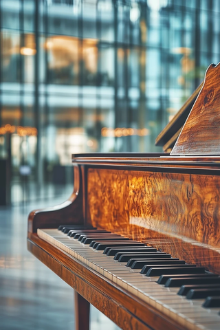 古董钢琴与现代展览空间