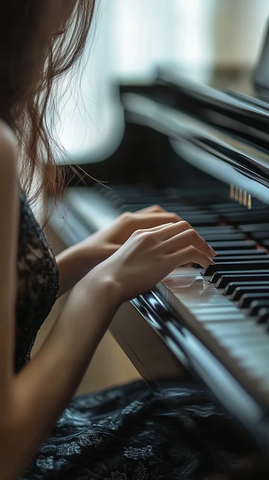 韩国女孩弹钢琴
