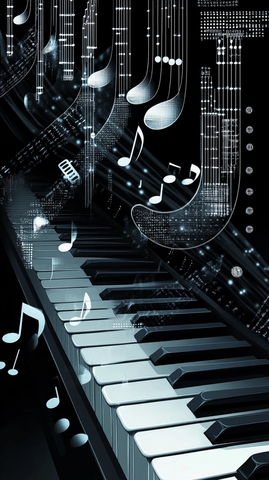 音符与钢琴键的融合
