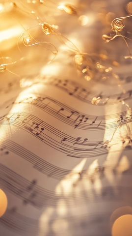 乐谱与诗句的和谐融合