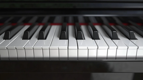 钢琴琴键前视图