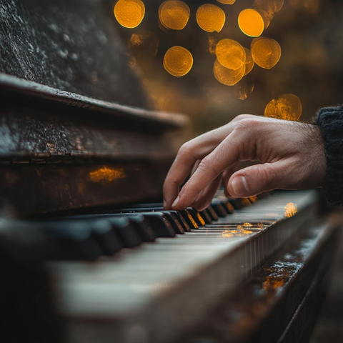 钢琴手部特写抽象优化风格