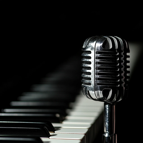 钢琴键盘带麦克风