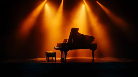 舞台上的钢琴剪影