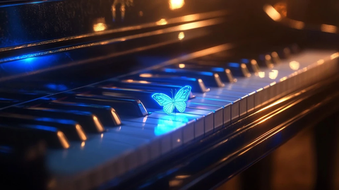 钢琴键蓝色高亮