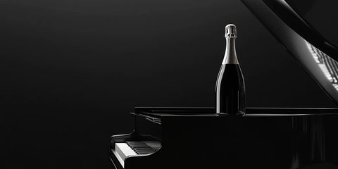 钢琴上的香槟瓶