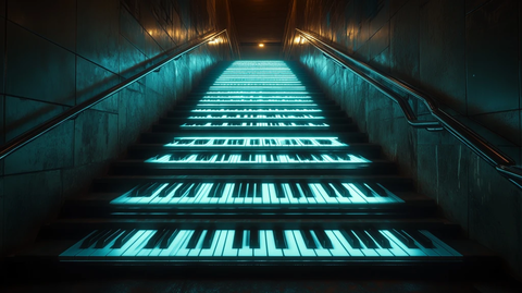 地铁楼梯变钢琴键