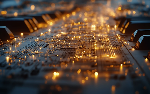 音乐符号与数字元素融合