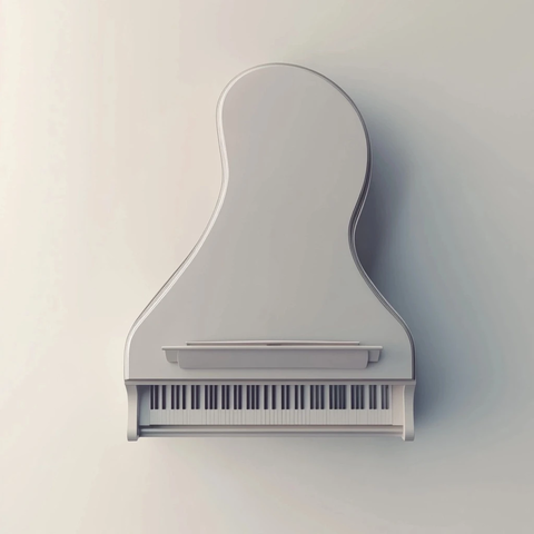 灰色钢琴盖渐变插画