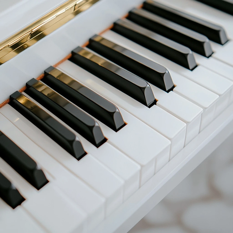 高清晰度钢琴键特写
