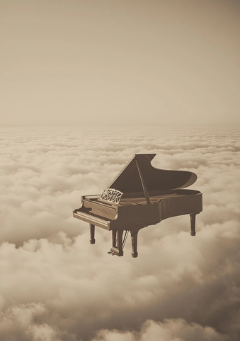 钢琴浮云简洁景观