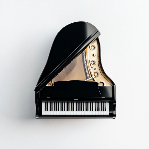 黑色钢琴俯视图