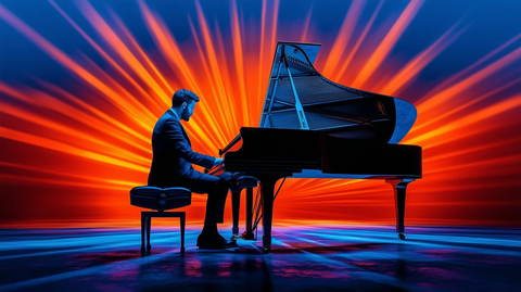 音乐家演奏乐器创作乐谱