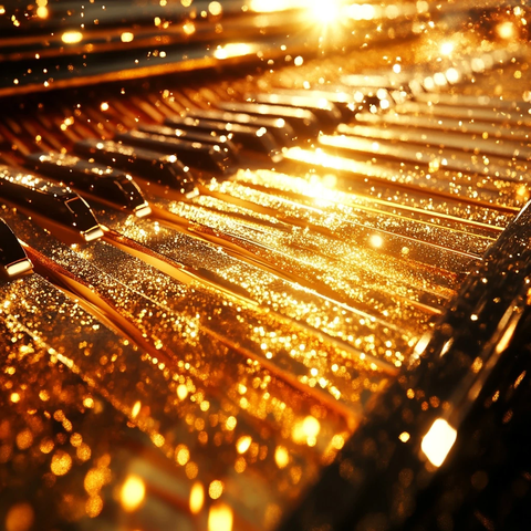 钢琴弦振动与光影效果