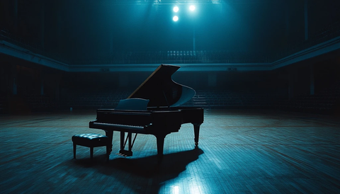 钢琴篮球场聚光灯