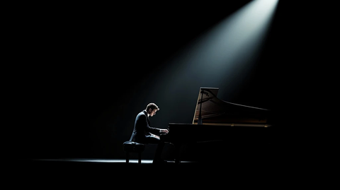 年轻钢琴家弹奏施坦威钢琴