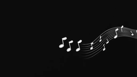 白色音符浮空黑色背景
