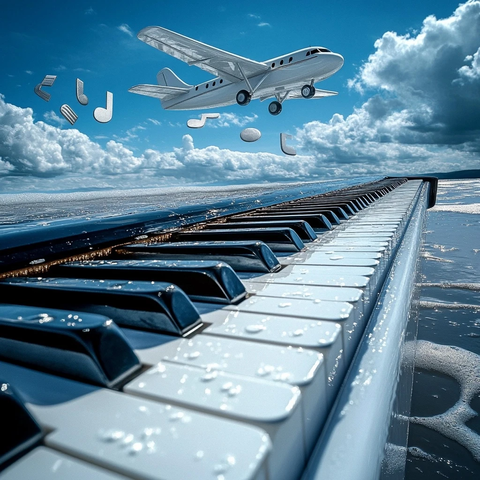 飞机钢琴天空飞行