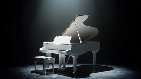 白色钢琴单灯照明