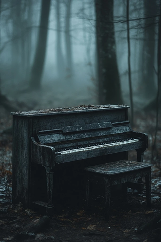 雾林废钢琴阴影