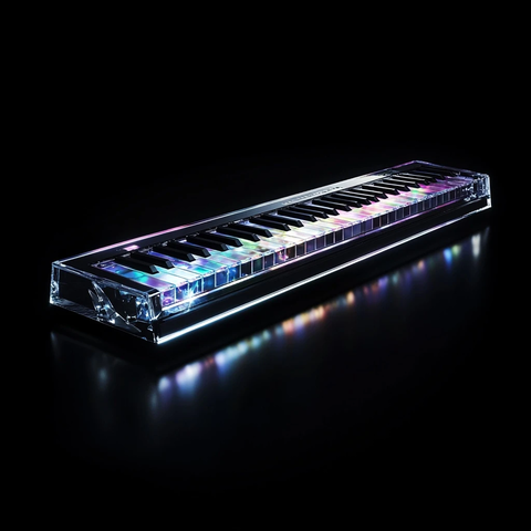 水晶雅马哈键盘反射光影