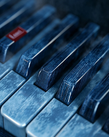 牛仔布纹理钢琴键特写