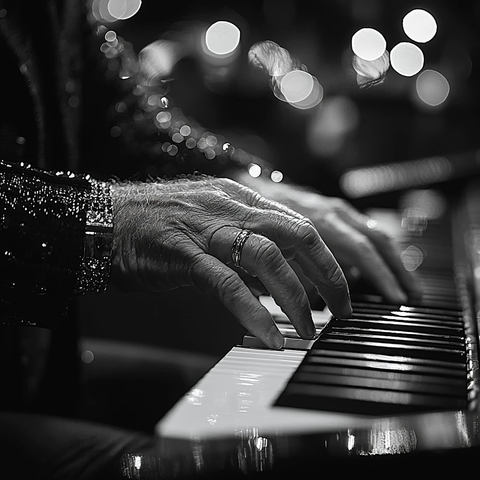 钢琴演奏手部特写