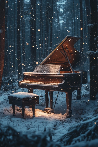 雪林中的魔法钢琴