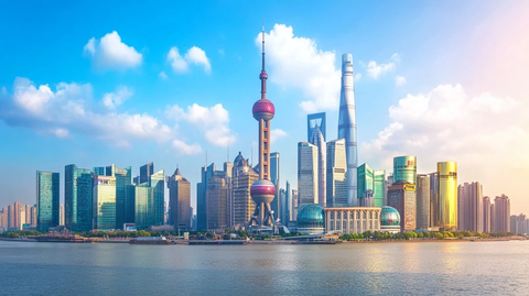 现代化都市上海的城市天际线景观