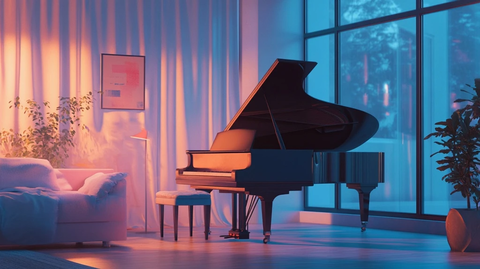 钢琴旋律与复古唱片氛围