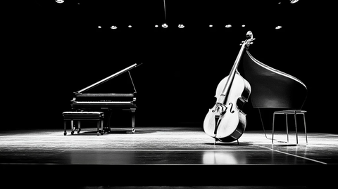 大提琴与钢琴舞台摄影