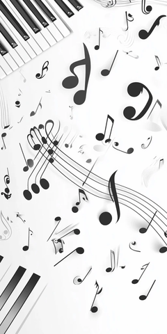 钢琴键与音符矢量背景