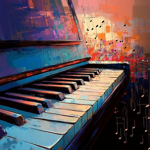 钢琴爵士动画风景