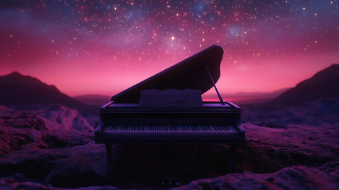 星空浮动的老钢琴