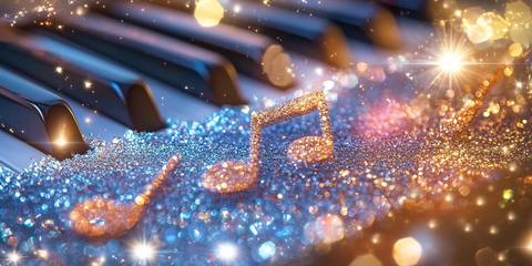 星空音符钢琴背景