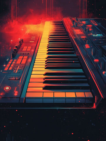 电子键盘音符合成器背景