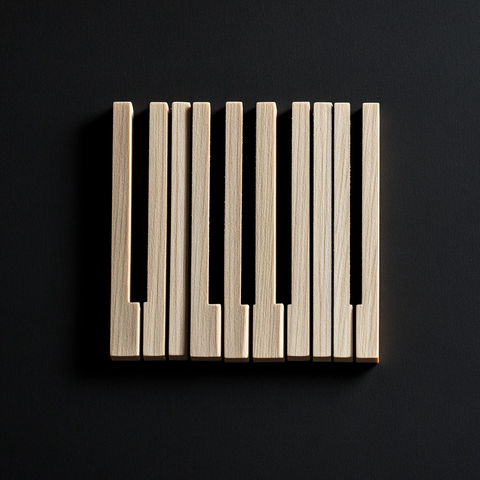 木质琴键排列展示