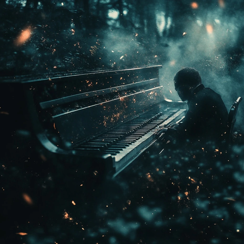 钢琴旋律与黑白琴键