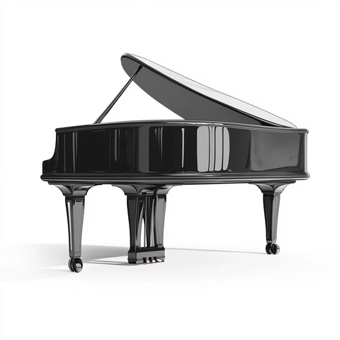 黑色钢琴卡通插画