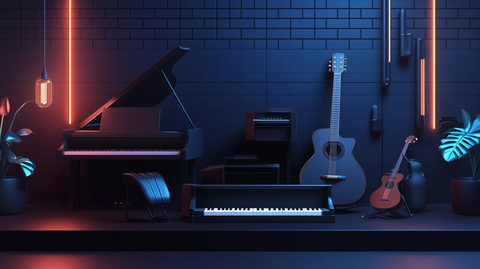 吉他钢琴乐器促销海报