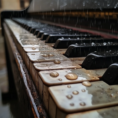 雨滴钢琴键无人演奏