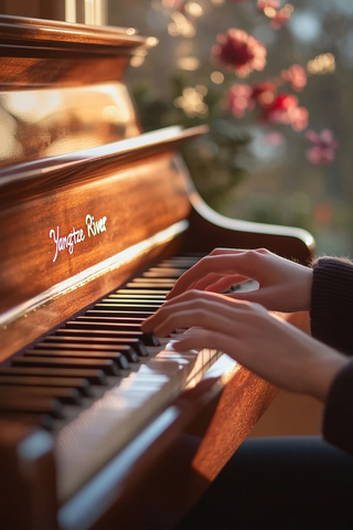 钢琴演奏午后阳光花窗