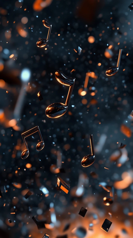 三维空间漂浮音符