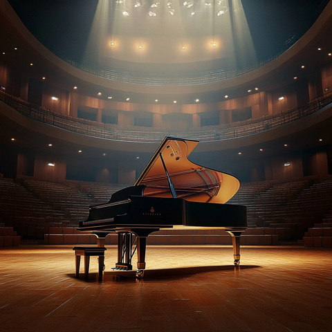 音乐厅舞台全景钢琴