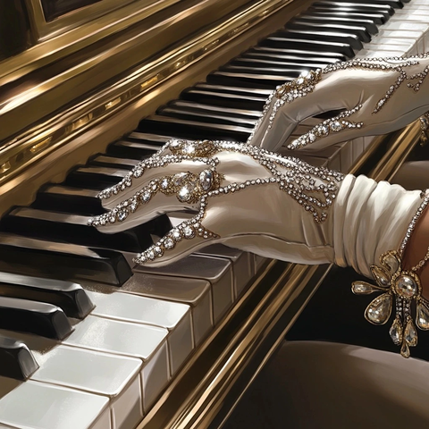 艺术装饰钢琴键演奏
