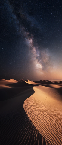 月光沙丘星河夜空