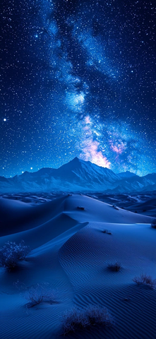 沙漠夜色深绿与海军蓝