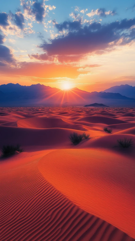 沙漠曲线暖调纯净画面